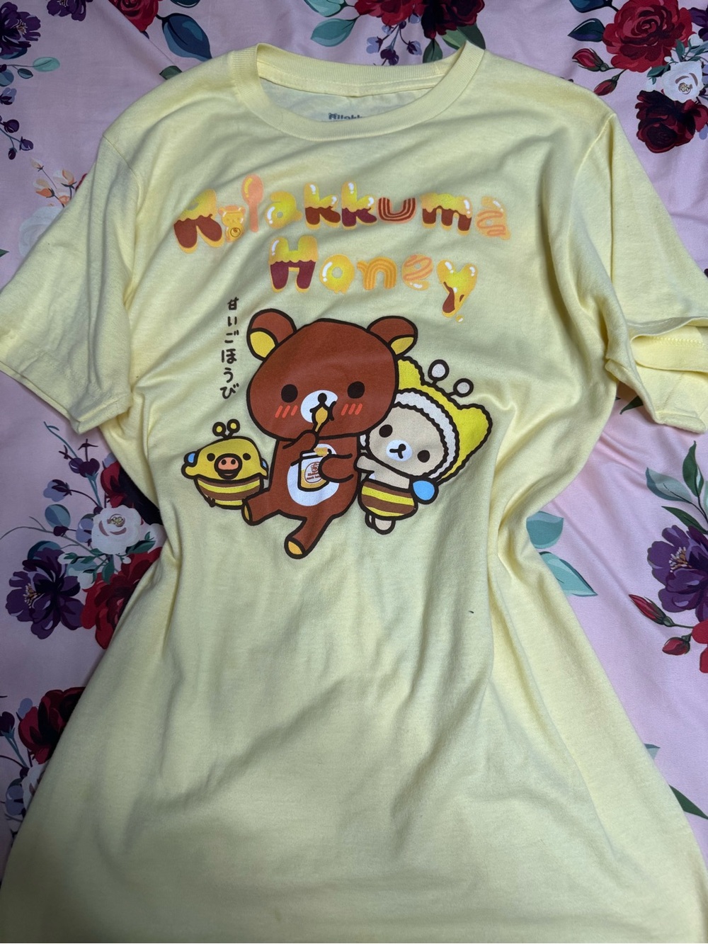 Hot Topic Yellow Rilakkuma Honey Graphic Tee